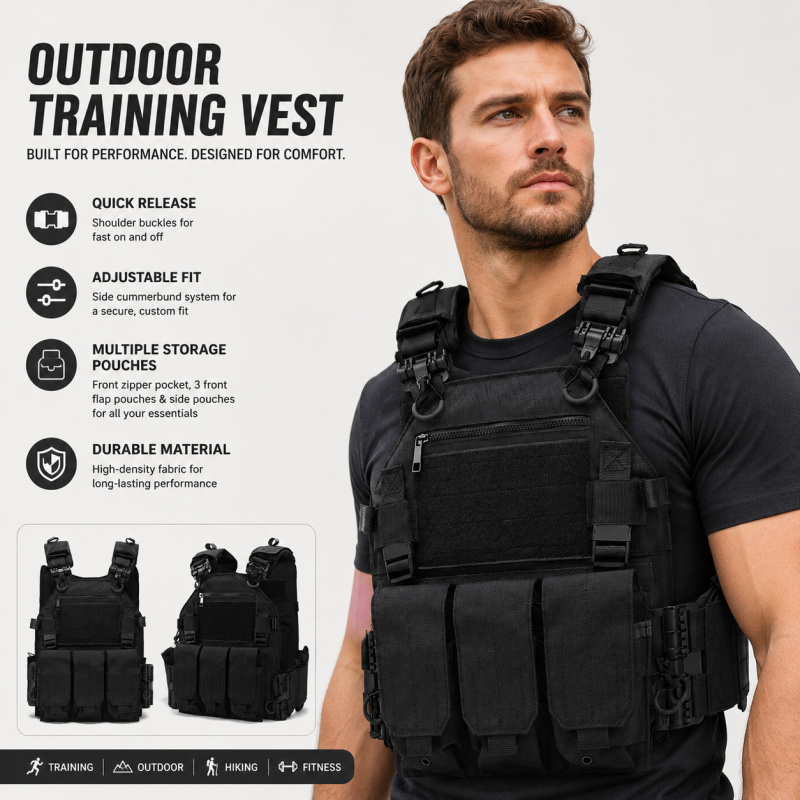 Outdoor Hunting Magazines - Kamizelka taktyczna poliestrowa z potrójną ładownicą