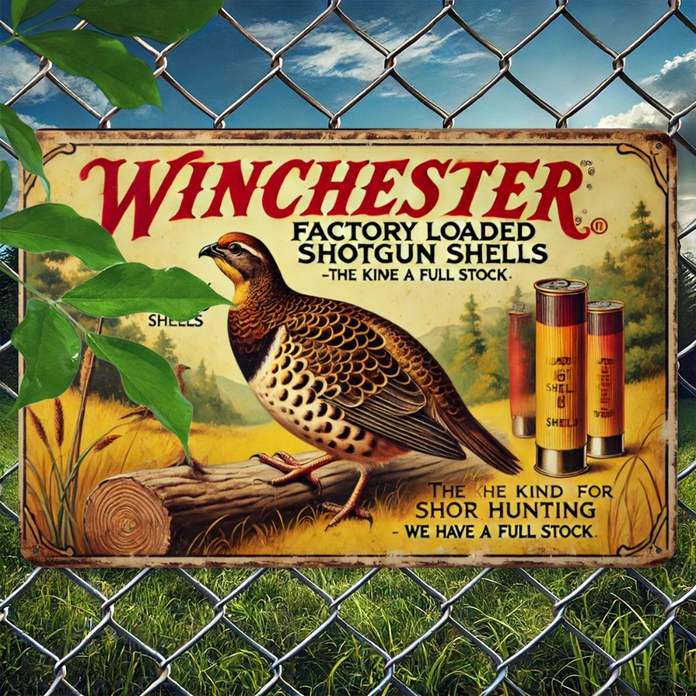 Hunting Quail - Tabliczka Blaszana - Vintage Wytrzymała Metalowa