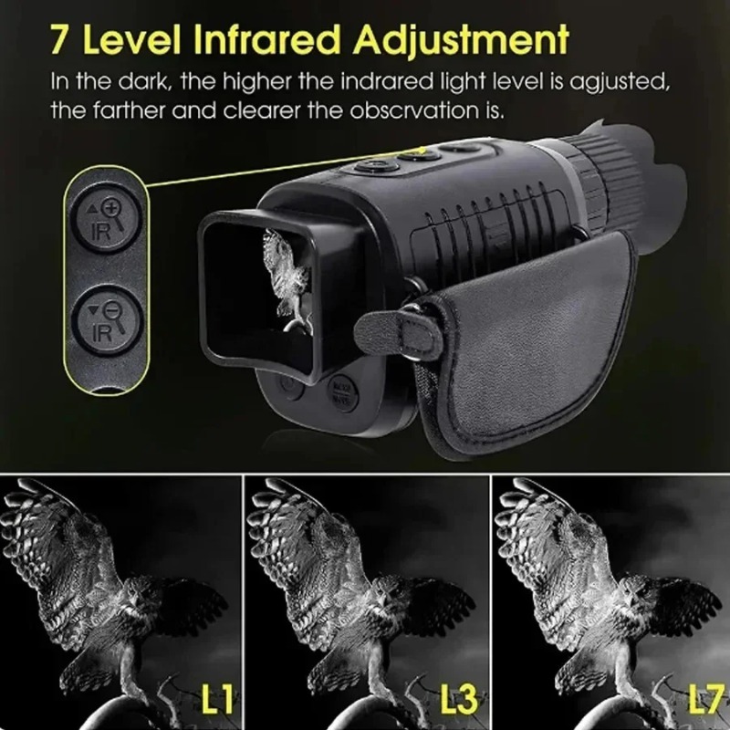 Outdoor Hunting Digital Night Vision - Monokular cyfrowy z 5-krotnym zoomem, noktowizor