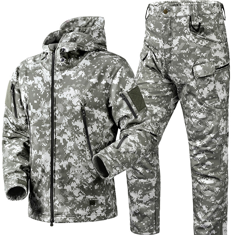 Safari Outdoor Hunting Jackets - Zimowy gruby męski kombinezon moro wodoodporny