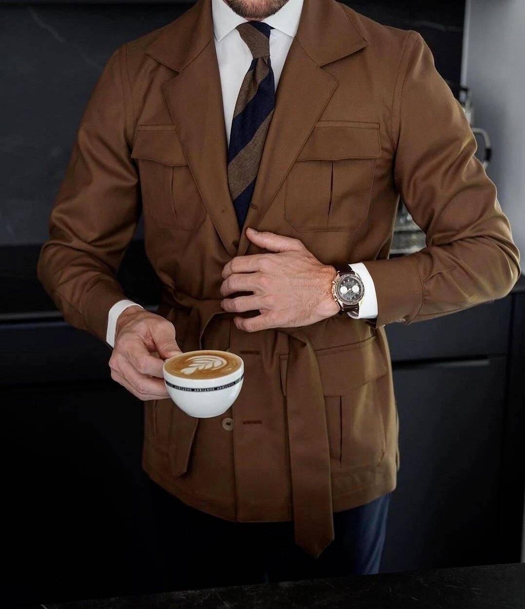 Męska, brązowa, letnia marynar – Safari Outdoor Hunting Jackets recenzja i cena